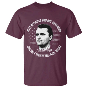 Charlie Kirk T Shirt Free Speech Retro USA Flag TS10 Maroon Print Your Wear