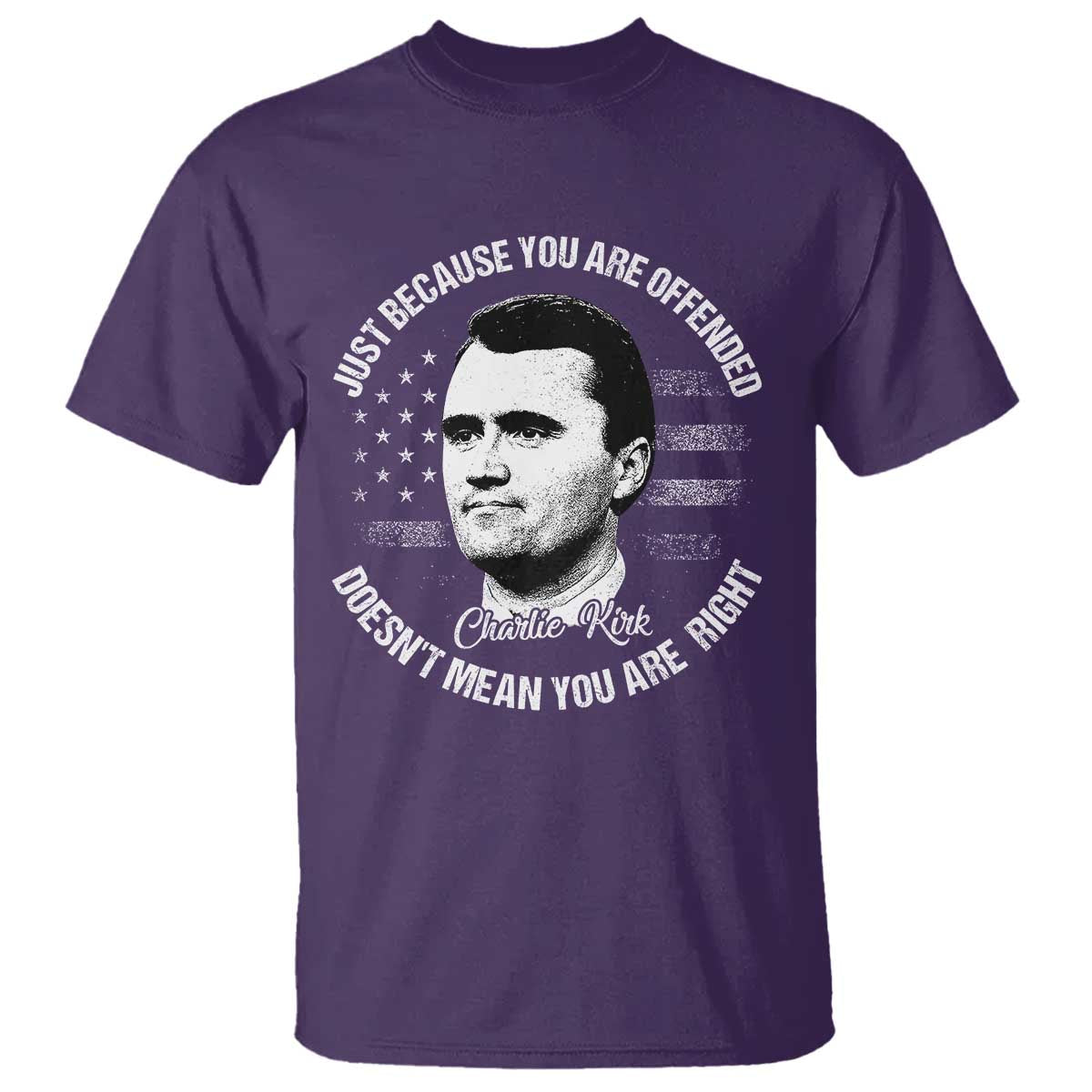 Charlie Kirk T Shirt Free Speech Retro USA Flag TS10 Purple Print Your Wear