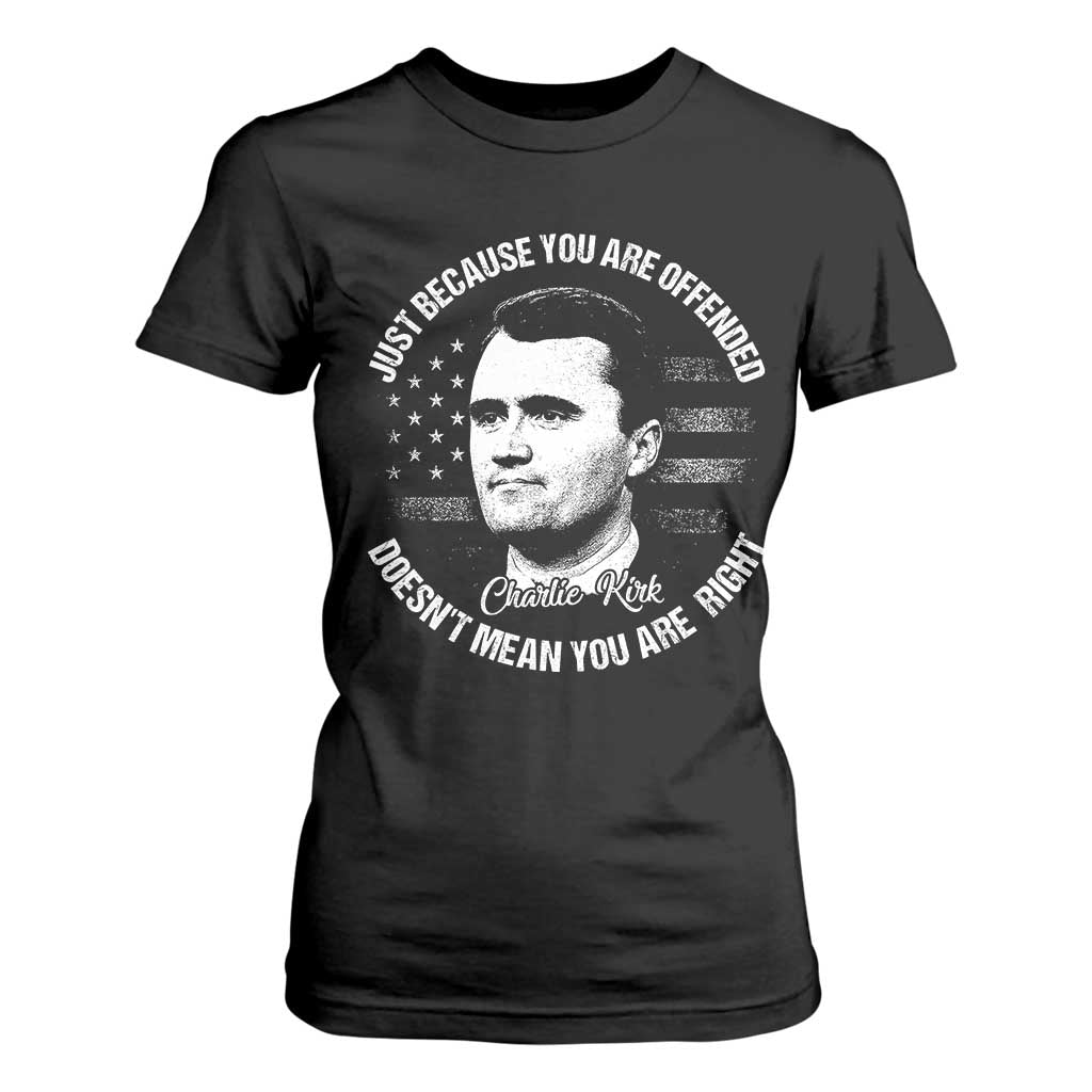 Charlie Kirk T Shirt For Women Free Speech Retro USA Flag TS10 Black Print Your Wear