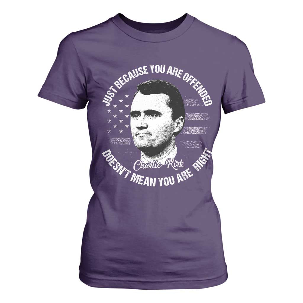 Charlie Kirk T Shirt For Women Free Speech Retro USA Flag TS10 Purple Print Your Wear