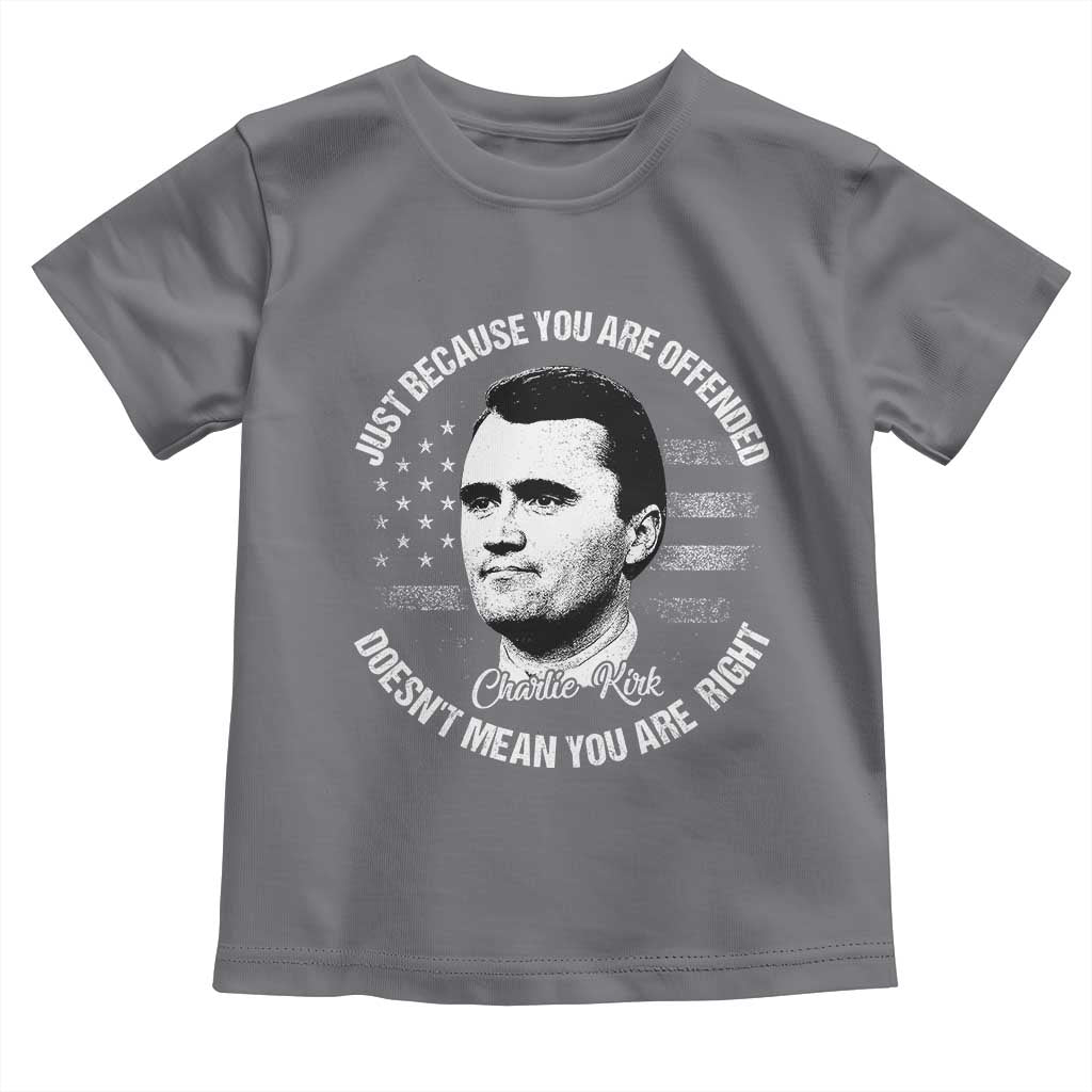 Charlie Kirk Toddler T Shirt Free Speech Retro USA Flag TS10 Charcoal Print Your Wear