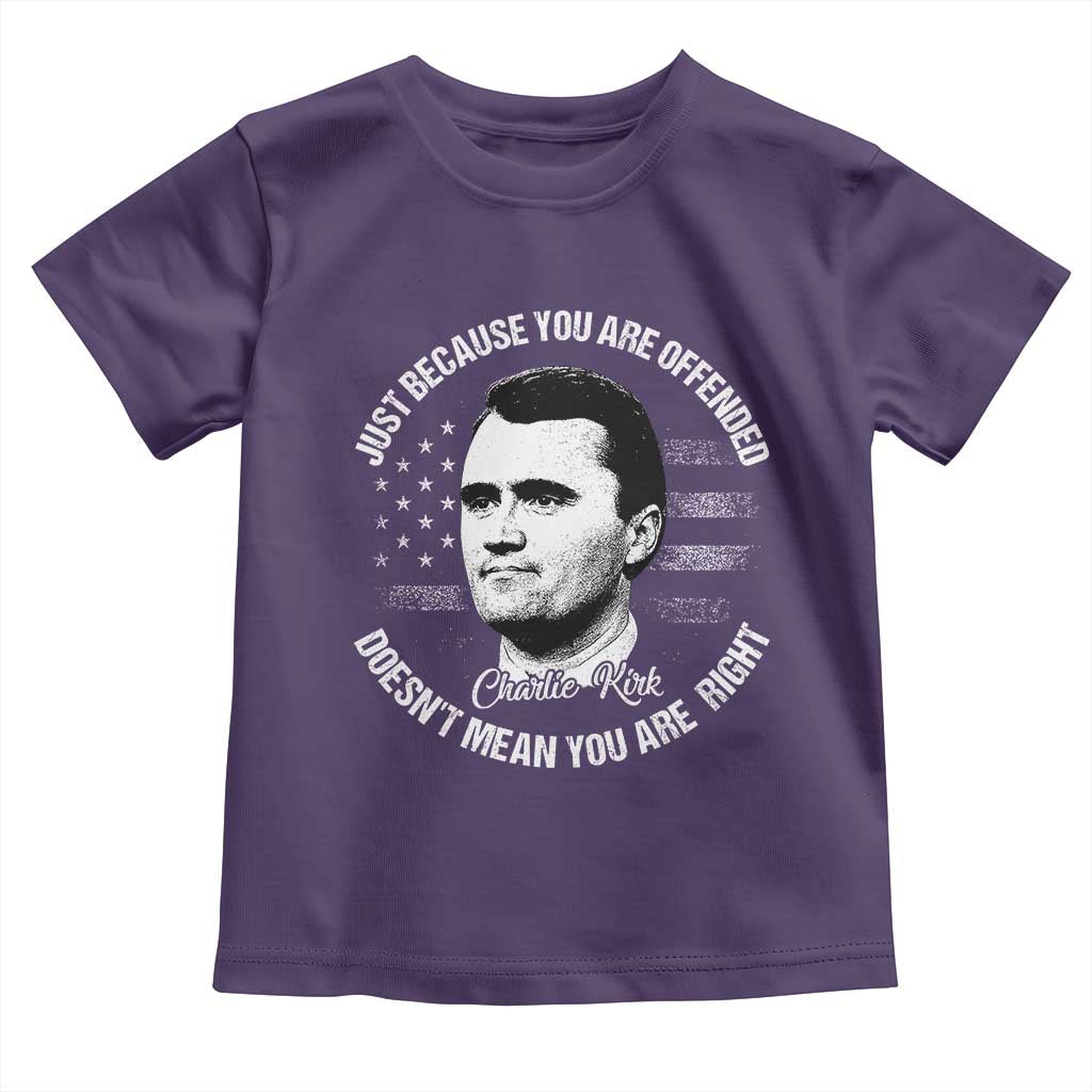 Charlie Kirk Toddler T Shirt Free Speech Retro USA Flag TS10 Purple Print Your Wear