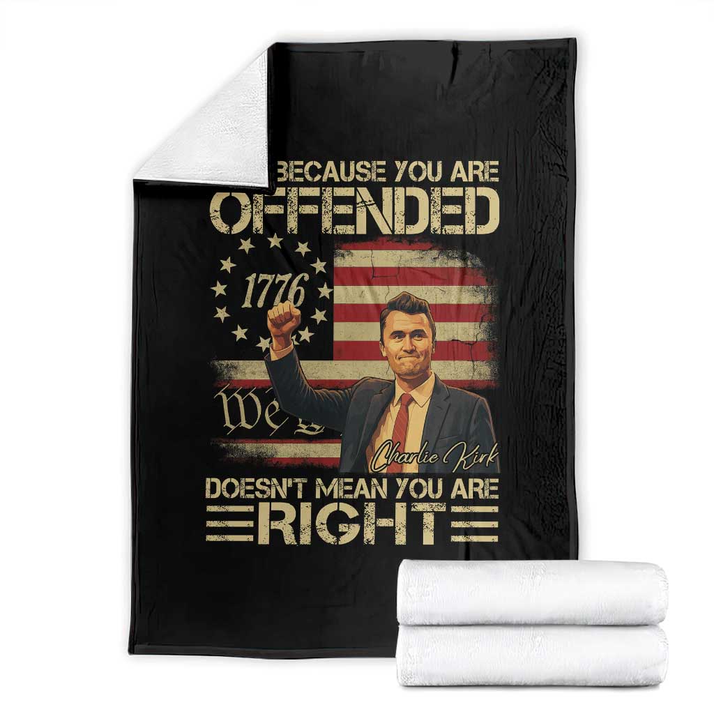 Charlie Kirk Memorial Throw Blanket Freedom Commemorative USA Flag Tribute TS10 Black Print Your Wear