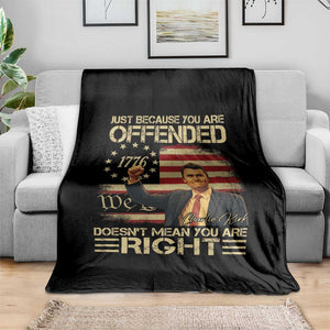Charlie Kirk Memorial Throw Blanket Freedom Commemorative USA Flag Tribute TS10 Print Your Wear