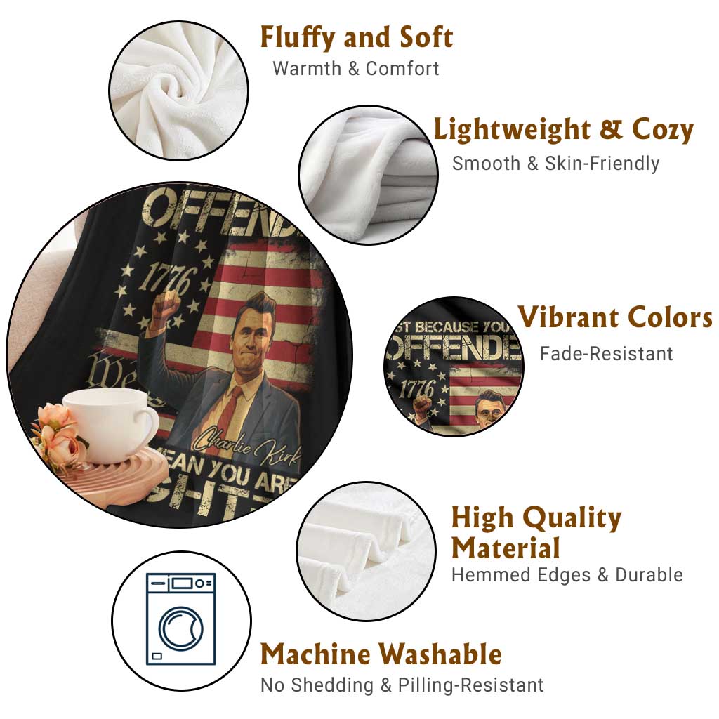 Charlie Kirk Memorial Throw Blanket Freedom Commemorative USA Flag Tribute TS10 Print Your Wear