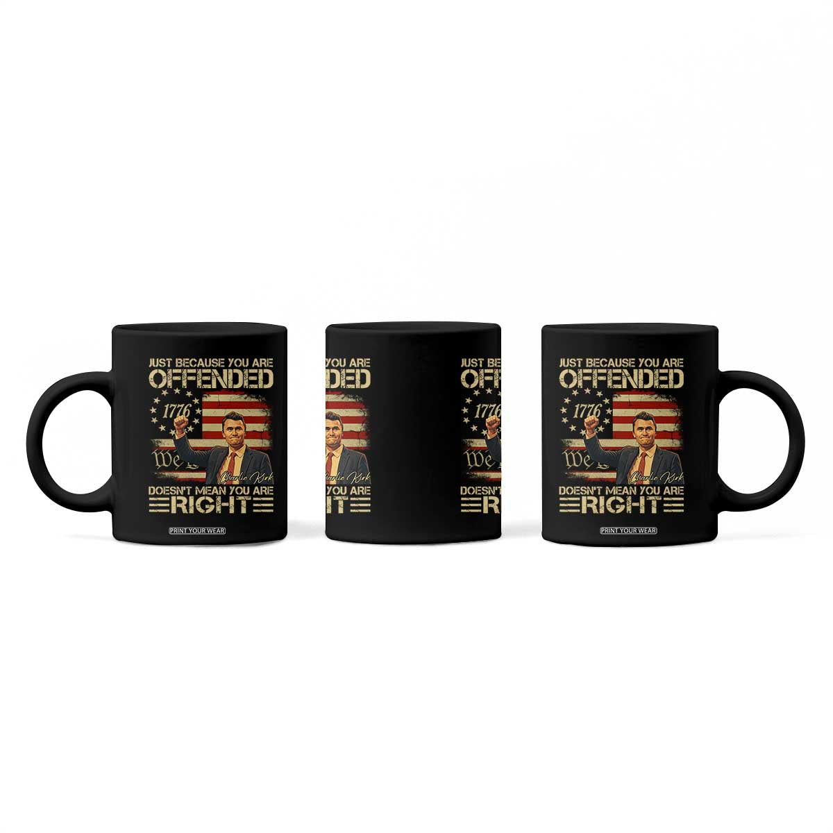 Charlie Kirk Memorial Coffee Mug Freedom Commemorative USA Flag Tribute TS10 Print Your Wear