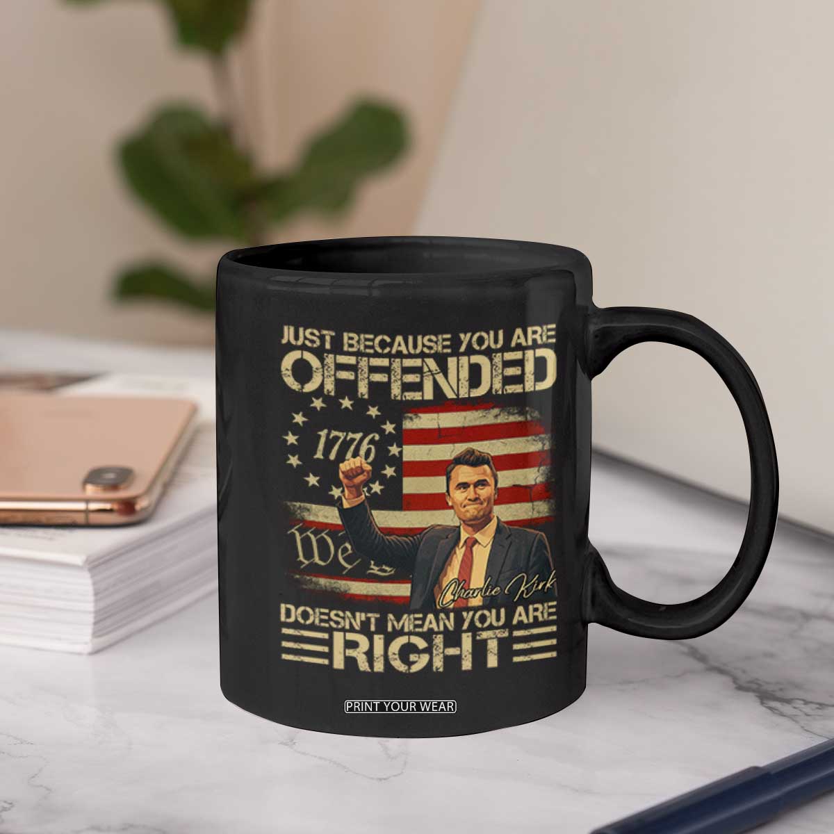 Charlie Kirk Memorial Coffee Mug Freedom Commemorative USA Flag Tribute TS10 Print Your Wear