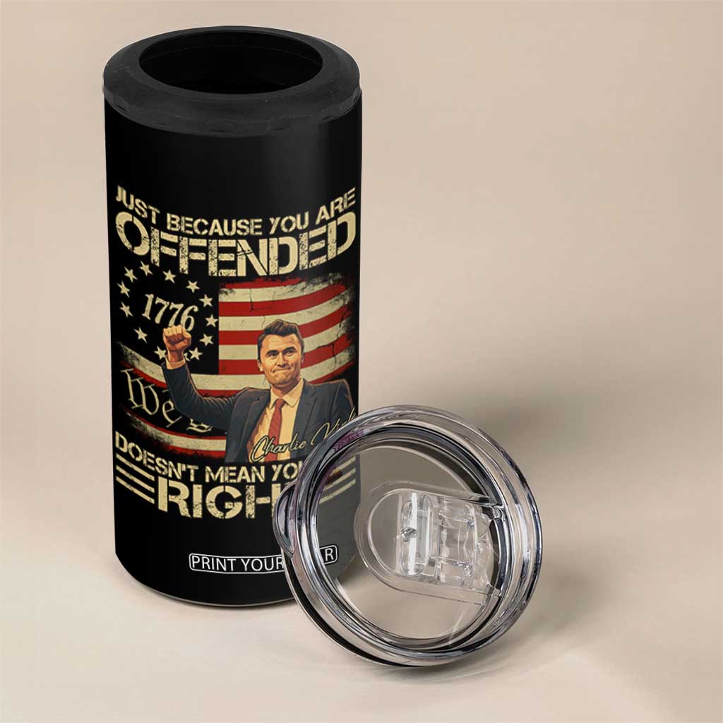 Charlie Kirk Memorial 4 in 1 Can Cooler Tumbler Freedom Commemorative USA Flag Tribute TS10 Print Your Wear