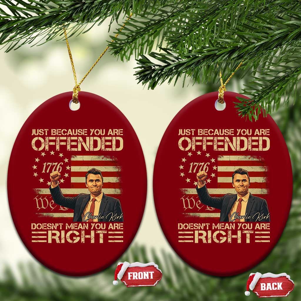Charlie Kirk Memorial Ceramic Ornament Freedom Commemorative USA Flag Tribute TS10 Print Your Wear