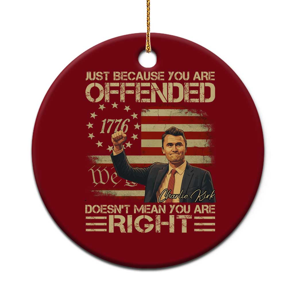 Charlie Kirk Memorial Ceramic Ornament Freedom Commemorative USA Flag Tribute TS10 1pc Red Print Your Wear