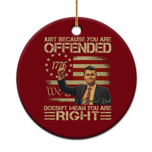 Charlie Kirk Memorial Ceramic Ornament Freedom Commemorative USA Flag Tribute TS10 1pc Red Print Your Wear