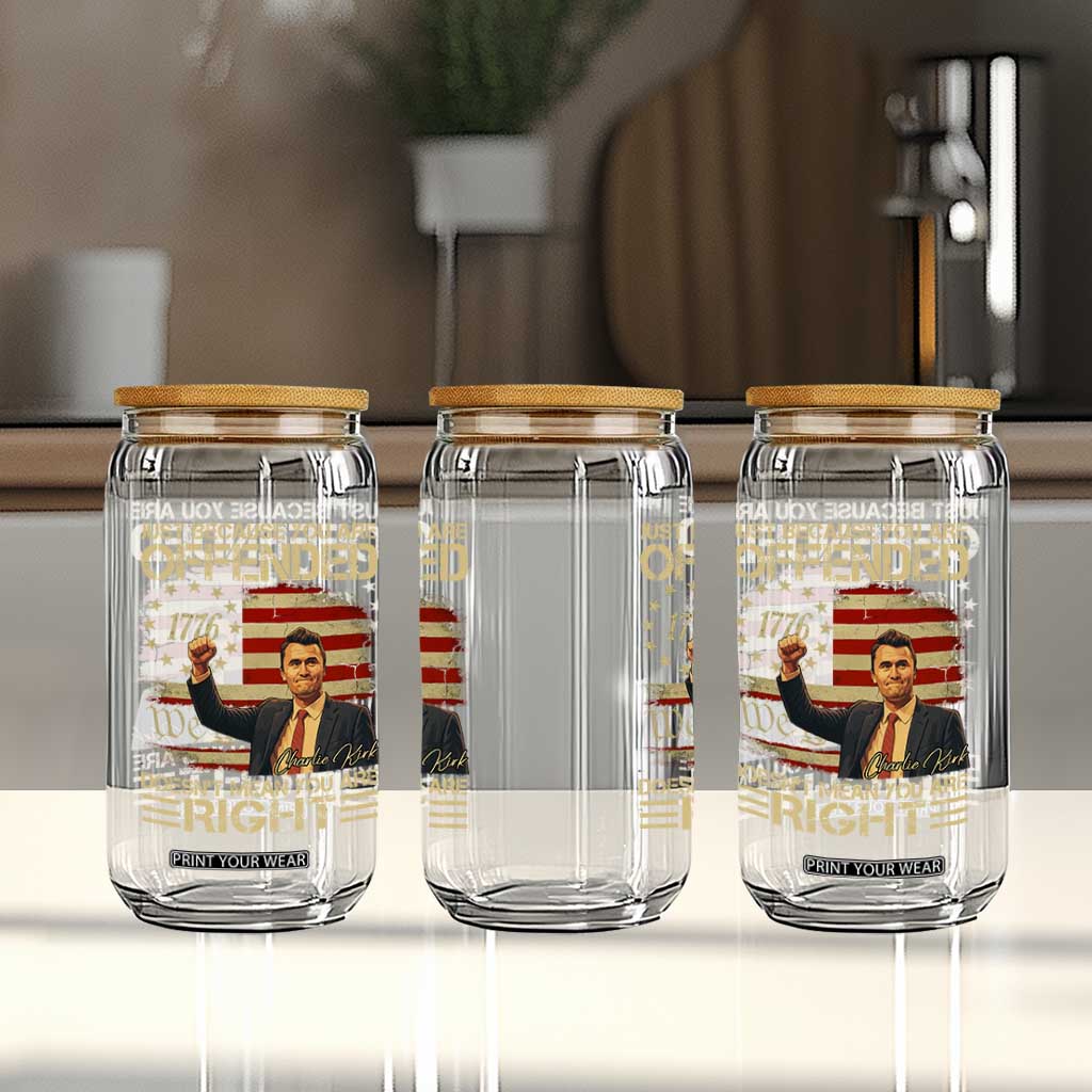 Charlie Kirk Memorial Glass Can Freedom Commemorative USA Flag Tribute TS10 Print Your Wear