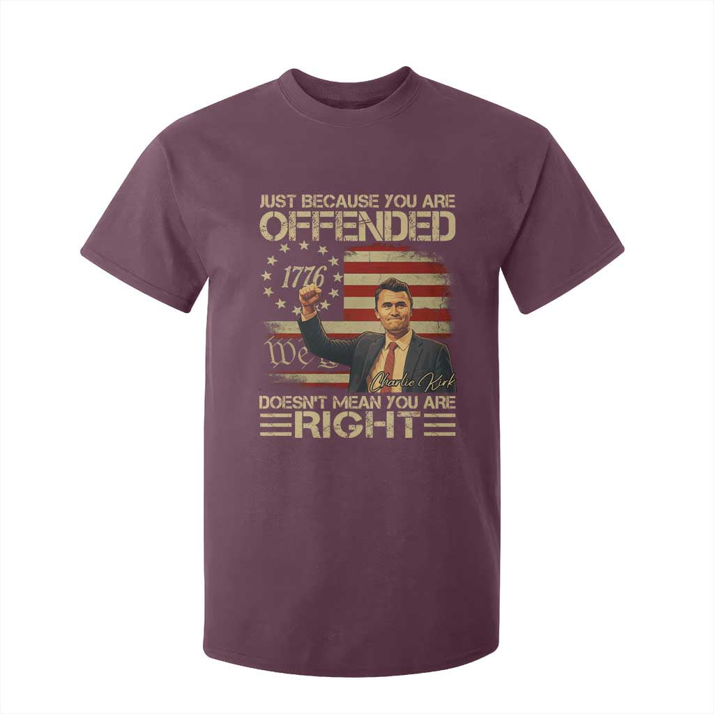 Charlie Kirk Memorial T Shirt For Kid Freedom Commemorative USA Flag Tribute TS10 Maroon Print Your Wear