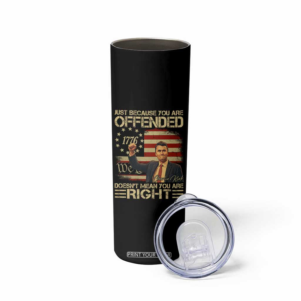 Charlie Kirk Memorial Skinny Tumbler Freedom Commemorative USA Flag Tribute TS10 Print Your Wear