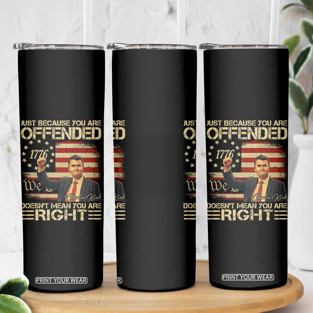 Charlie Kirk Memorial Skinny Tumbler Freedom Commemorative USA Flag Tribute TS10 Print Your Wear