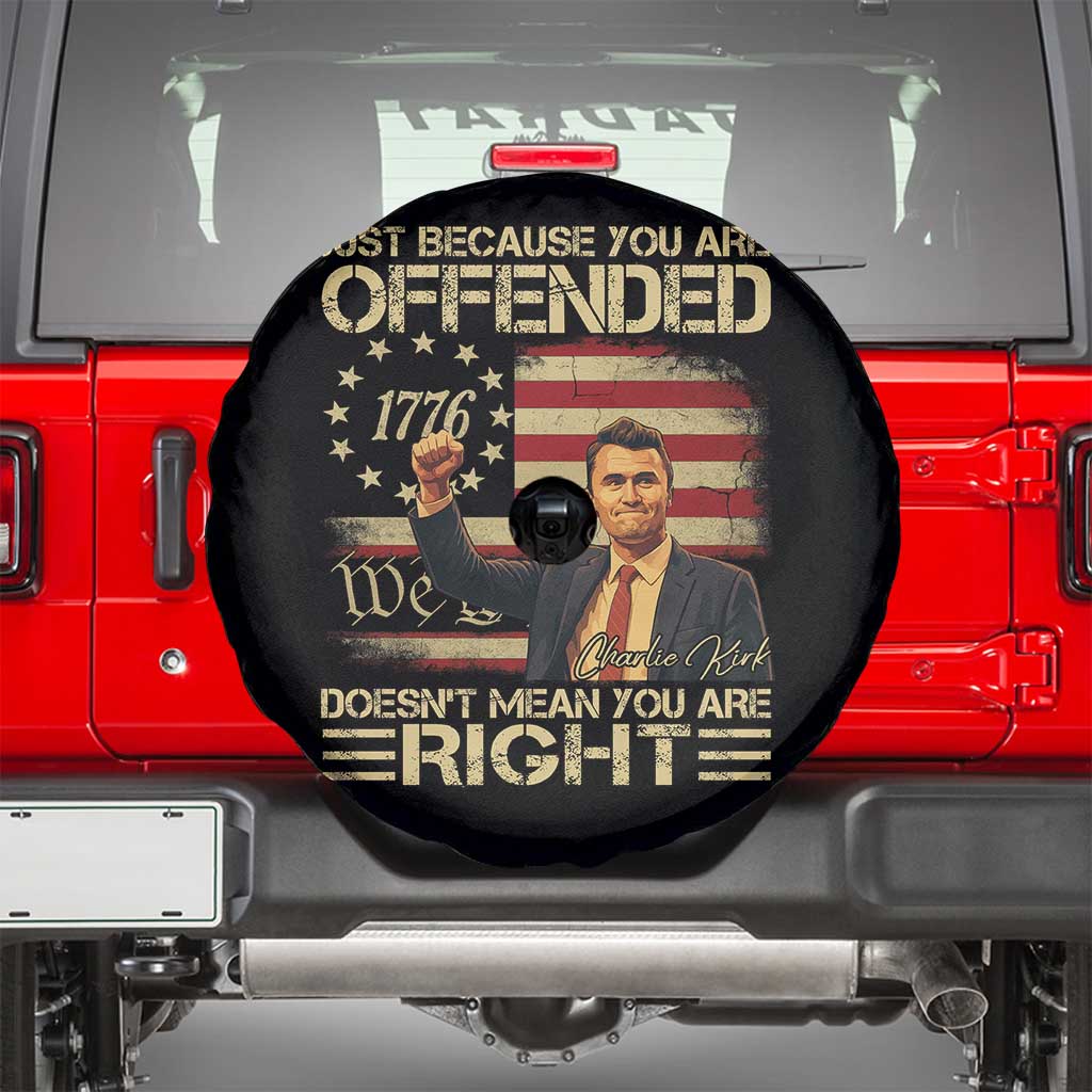 Charlie Kirk Memorial Spare Tire Cover Freedom Commemorative USA Flag Tribute TS10 Black Print Your Wear