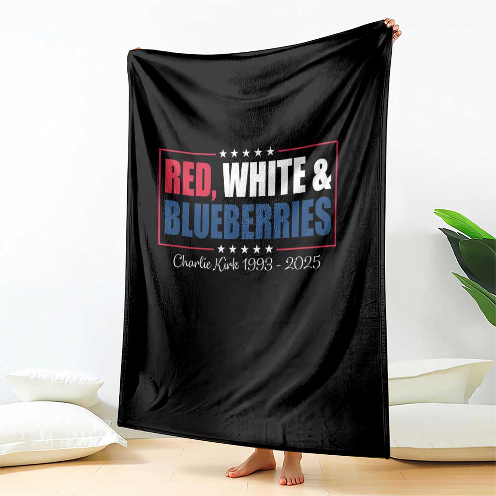 Red White Blueberries Throw Blanket Charlie Kirk Inspired Patriotic Memorial Freedom TS10 Print Your Wear