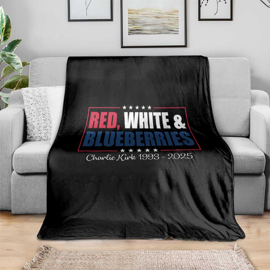 Red White Blueberries Throw Blanket Charlie Kirk Inspired Patriotic Memorial Freedom TS10 Print Your Wear