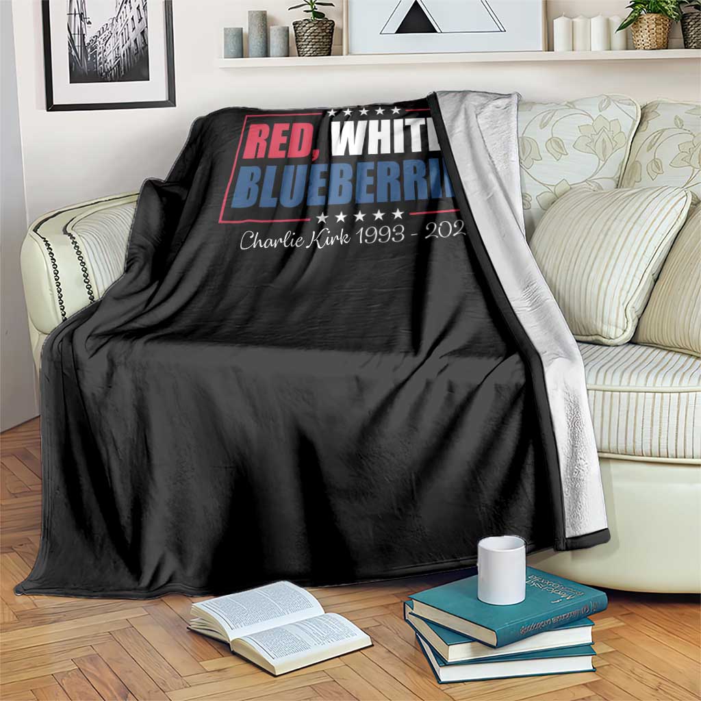 Red White Blueberries Throw Blanket Charlie Kirk Inspired Patriotic Memorial Freedom TS10 Print Your Wear