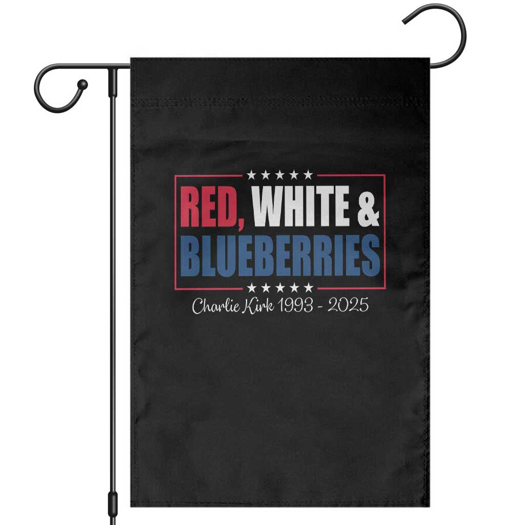 Red White Blueberries Garden Flag Charlie Kirk Inspired Patriotic Memorial Freedom TS10 Black Print Your Wear