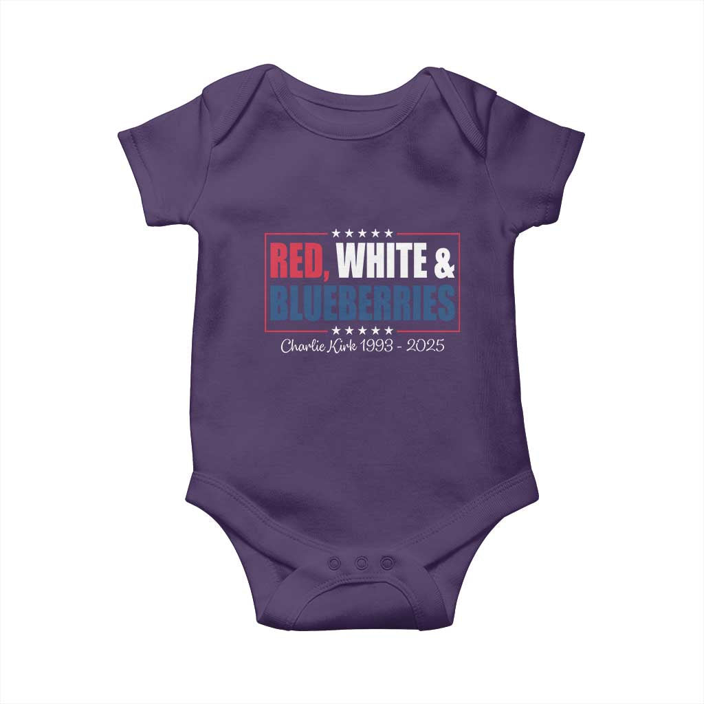 Red White Blueberries Baby Onesie Charlie Kirk Inspired Patriotic Memorial Freedom TS10 Purple Print Your Wear