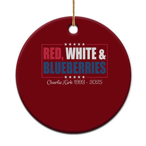 Red White Blueberries Ceramic Ornament Charlie Kirk Inspired Patriotic Memorial Freedom TS10 1pc Red Print Your Wear