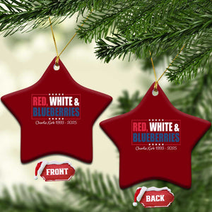 Red White Blueberries Ceramic Ornament Charlie Kirk Inspired Patriotic Memorial Freedom TS10 Print Your Wear