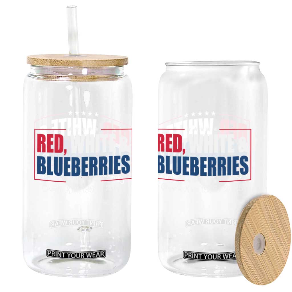 Red White Blueberries Glass Can Charlie Kirk Inspired Patriotic Memorial Freedom TS10 Print Your Wear