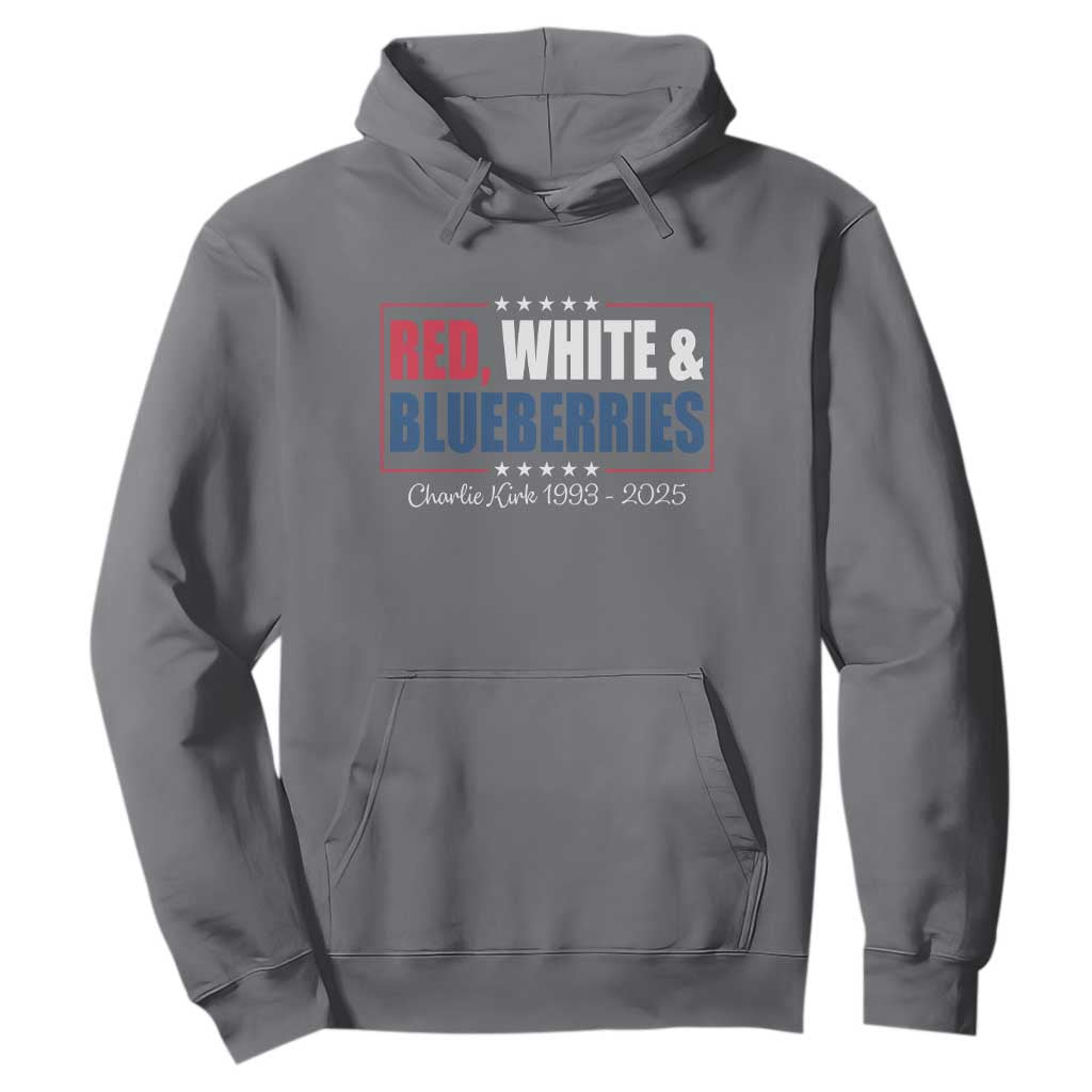 Red White Blueberries Hoodie Charlie Kirk Inspired Patriotic Memorial Freedom TS10 Charcoal Print Your Wear