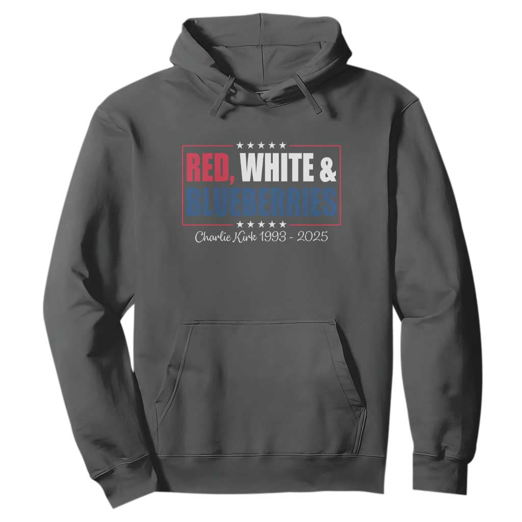 Red White Blueberries Hoodie Charlie Kirk Inspired Patriotic Memorial Freedom TS10 Dark Heather Print Your Wear