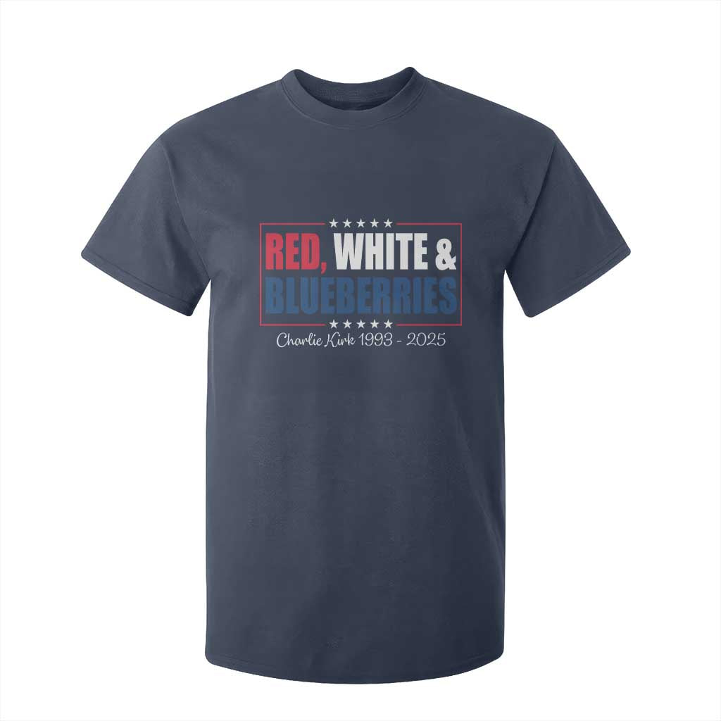 Red White Blueberries T Shirt For Kid Charlie Kirk Inspired Patriotic Memorial Freedom TS10 Navy Print Your Wear