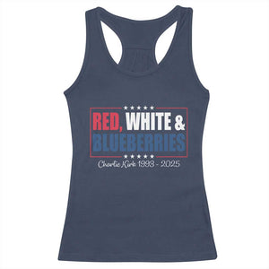 Red White Blueberries Racerback Tank Top Charlie Kirk Inspired Patriotic Memorial Freedom TS10 Navy Print Your Wear
