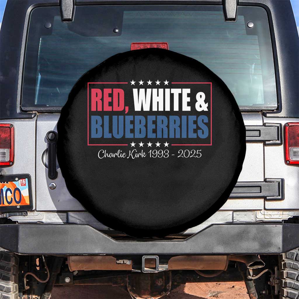 Red White Blueberries Spare Tire Cover Charlie Kirk Inspired Patriotic Memorial Freedom TS10 No hole Black Print Your Wear