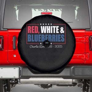 Red White Blueberries Spare Tire Cover Charlie Kirk Inspired Patriotic Memorial Freedom TS10 Black Print Your Wear