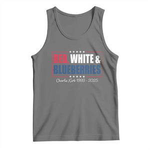 Red White Blueberries Tank Top Charlie Kirk Inspired Patriotic Memorial Freedom TS10 Black Heather Print Your Wear