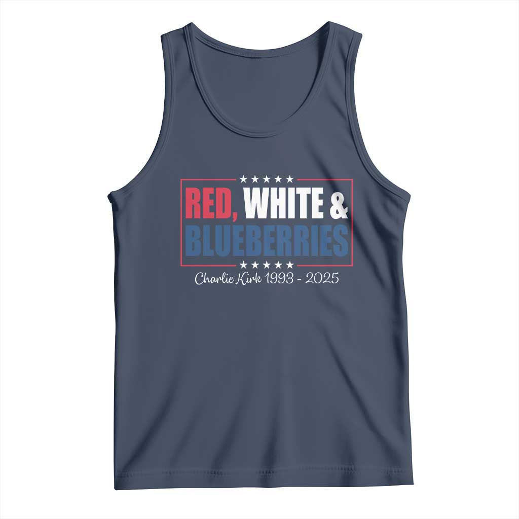 Red White Blueberries Tank Top Charlie Kirk Inspired Patriotic Memorial Freedom TS10 Navy Print Your Wear