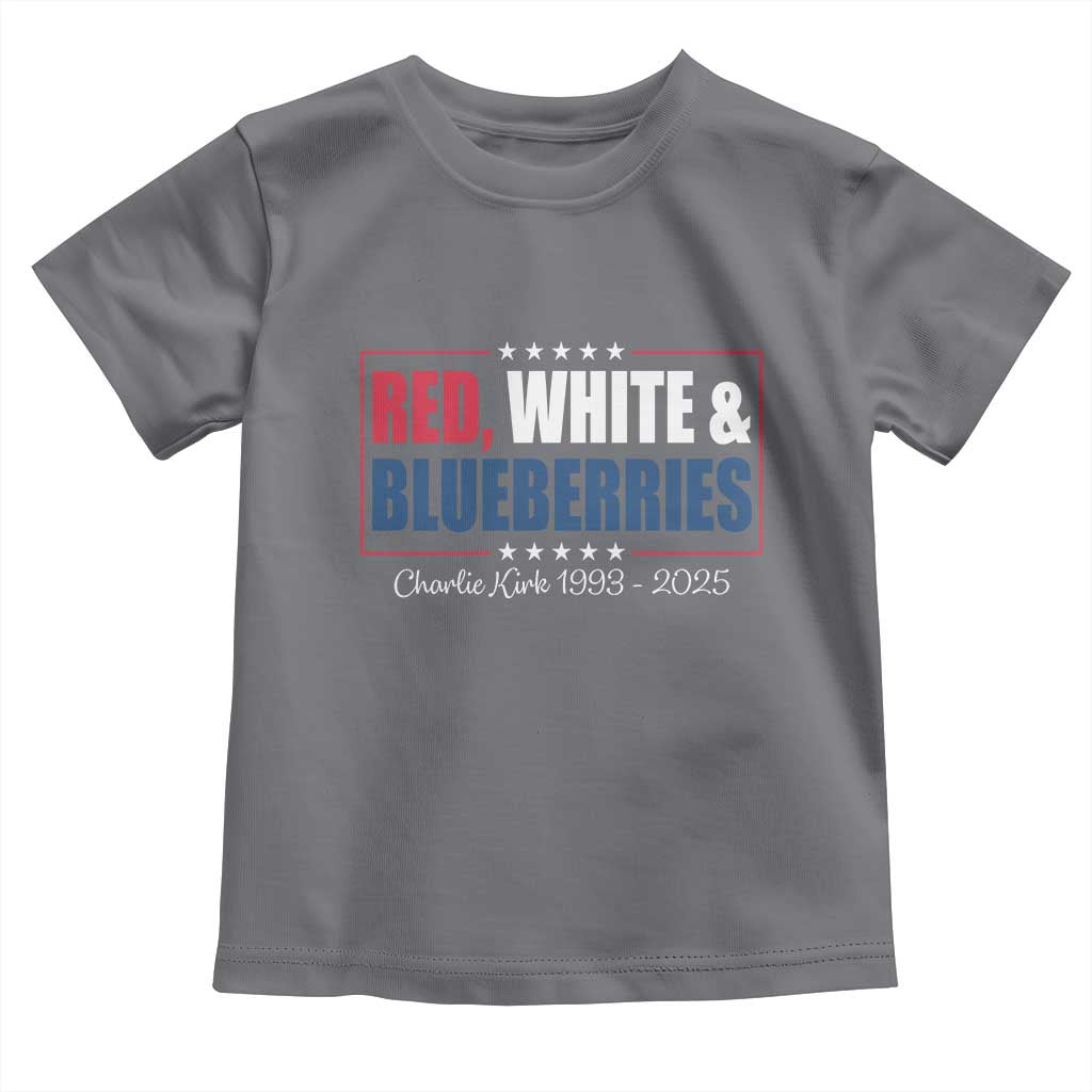Red White Blueberries Toddler T Shirt Charlie Kirk Inspired Patriotic Memorial Freedom TS10 Charcoal Print Your Wear