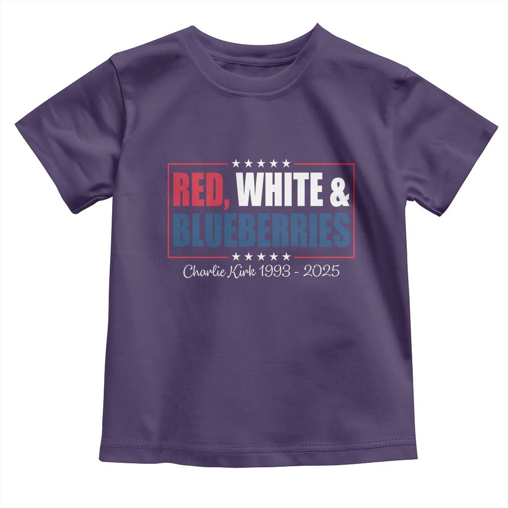 Red White Blueberries Toddler T Shirt Charlie Kirk Inspired Patriotic Memorial Freedom TS10 Purple Print Your Wear