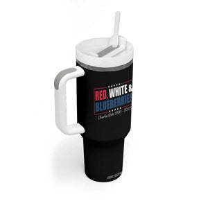 Red White Blueberries Tumbler With Handle Charlie Kirk Inspired Patriotic Memorial Freedom TS10 Print Your Wear