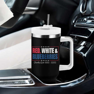 Red White Blueberries Tumbler With Handle Charlie Kirk Inspired Patriotic Memorial Freedom TS10 Print Your Wear