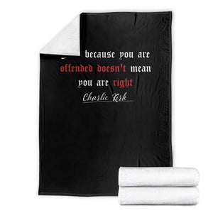 Charlie Kirk Throw Blanket True Patriot Tribute Freedom Conservative Supporter TS10 Black Print Your Wear