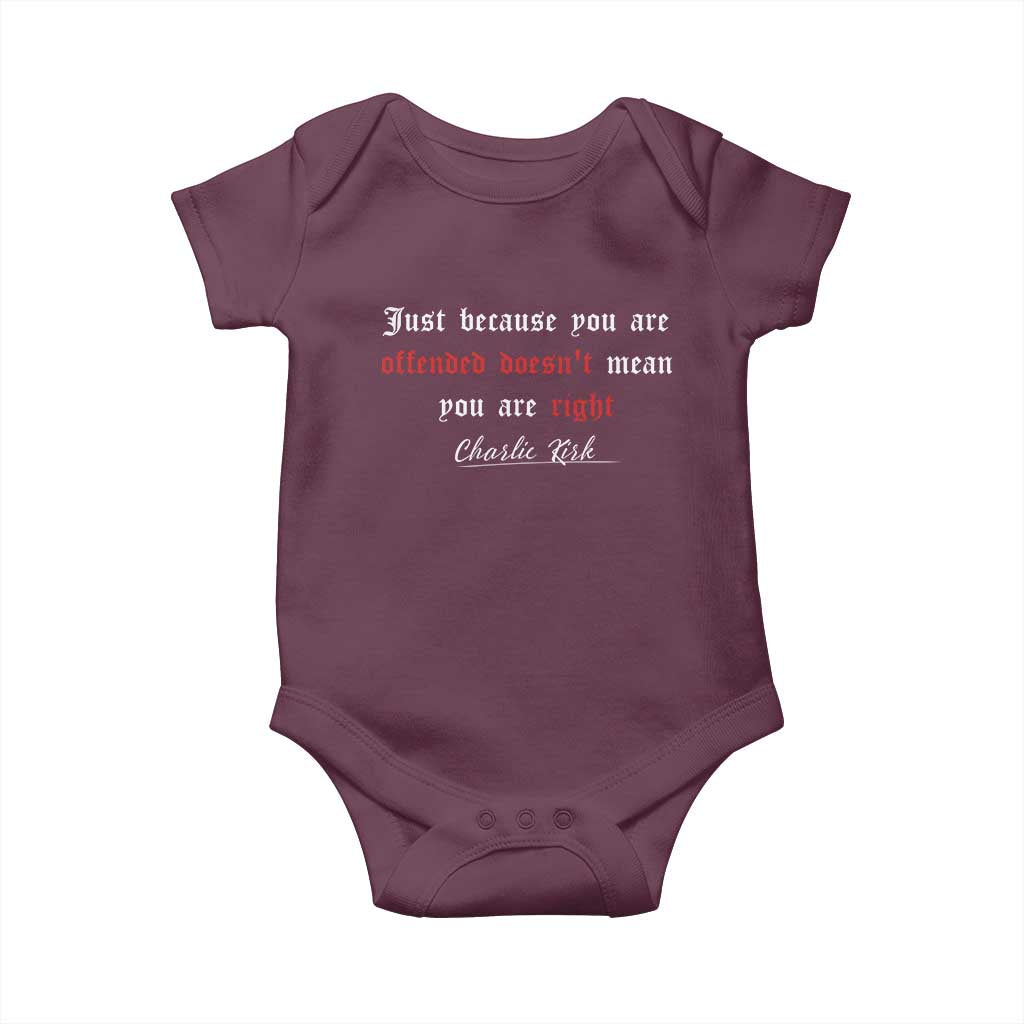 Charlie Kirk Baby Onesie True Patriot Tribute Freedom Conservative Supporter TS10 Maroon Print Your Wear