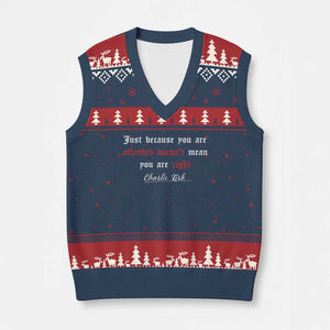 Charlie Kirk V-Neck Knit Sweater Vest True Patriot Tribute Freedom Conservative Supporter TS10 Navy Red Print Your Wear