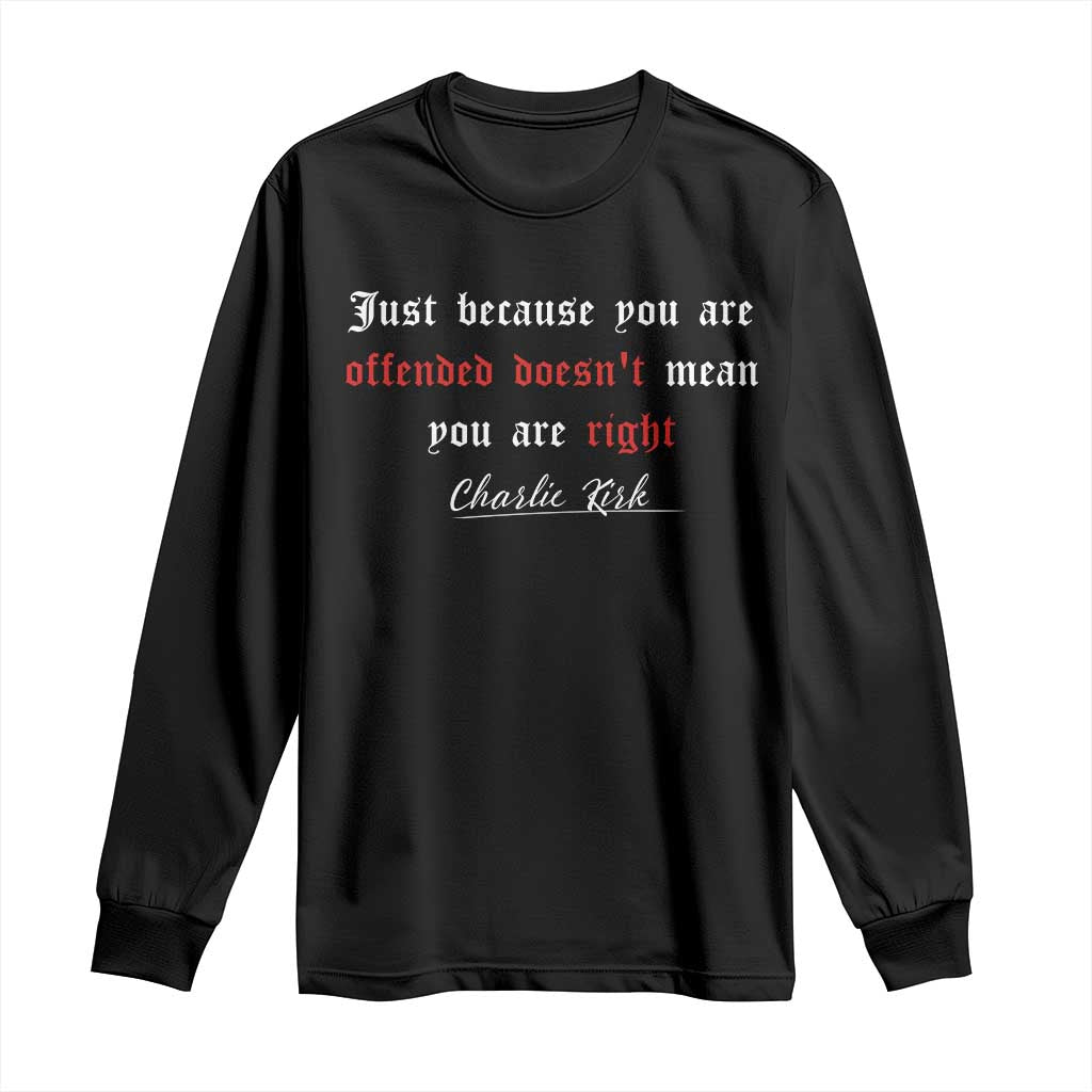 Charlie Kirk Long Sleeve Shirt True Patriot Tribute Freedom Conservative Supporter TS10 Black Print Your Wear
