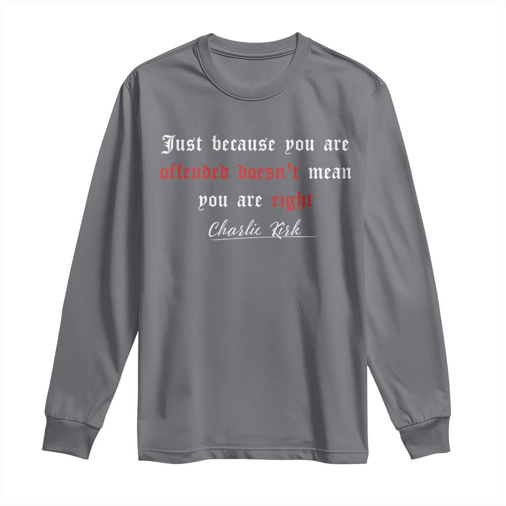 Charlie Kirk Long Sleeve Shirt True Patriot Tribute Freedom Conservative Supporter TS10 Charcoal Print Your Wear