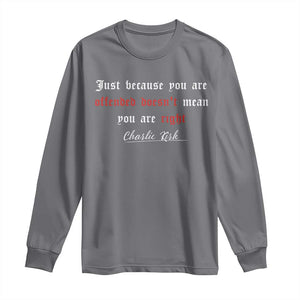 Charlie Kirk Long Sleeve Shirt True Patriot Tribute Freedom Conservative Supporter TS10 Charcoal Print Your Wear