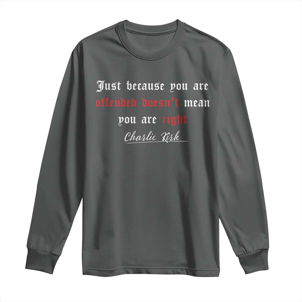 Charlie Kirk Long Sleeve Shirt True Patriot Tribute Freedom Conservative Supporter TS10 Dark Heather Print Your Wear