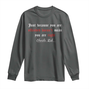Charlie Kirk Long Sleeve Shirt True Patriot Tribute Freedom Conservative Supporter TS10 Dark Heather Print Your Wear