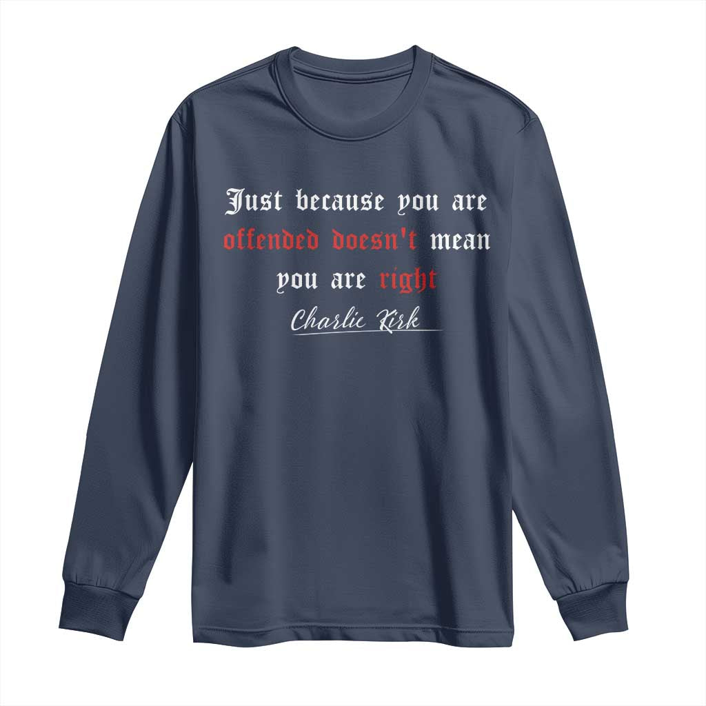 Charlie Kirk Long Sleeve Shirt True Patriot Tribute Freedom Conservative Supporter TS10 Navy Print Your Wear