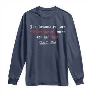 Charlie Kirk Long Sleeve Shirt True Patriot Tribute Freedom Conservative Supporter TS10 Navy Print Your Wear
